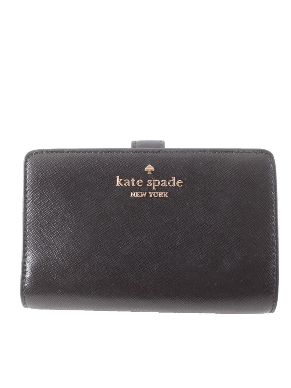 Kate Spade Wallet NEW $249 5 x 3 x 1 Black Gold Tone Inner Card Slots Leather